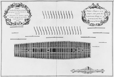 Plan des dritten Decks eines Schiffes, Illustration aus dem 